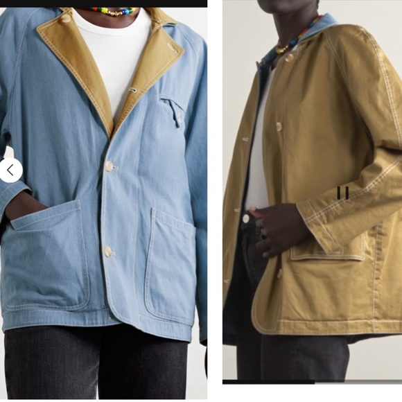 STAUD Yellowstone reversible cotton-blend twill and chambray jacket Size Small - Picture 2 of 15